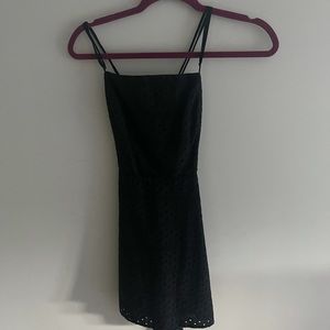 Women’s Urban Outfitters black lace patterned open back dress